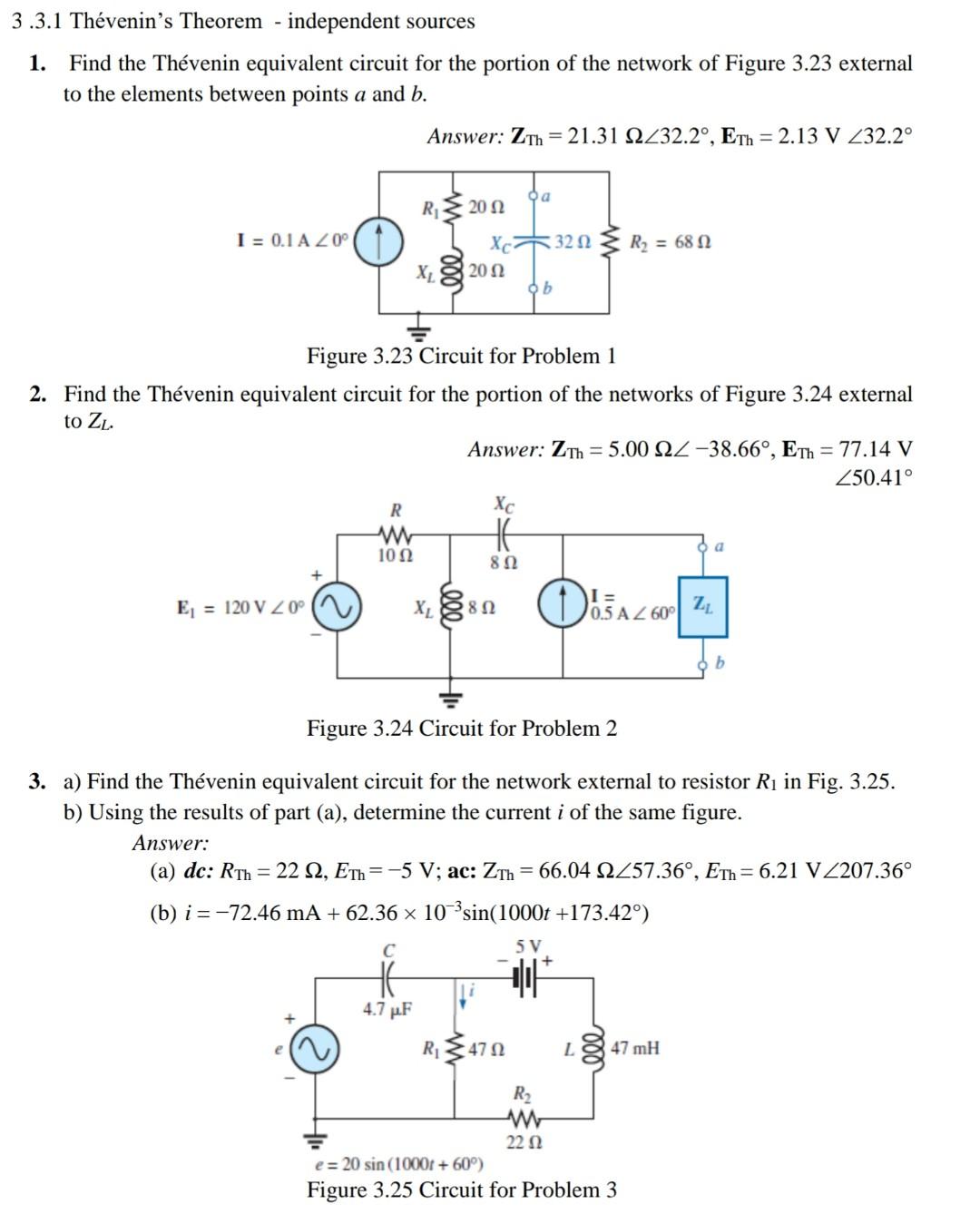 Solved 3.3.1 Thévenin's Theorem - independent sources 1. | Chegg.com