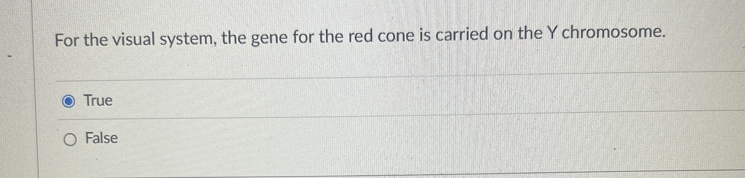 Solved For the visual system, the gene for the red cone is