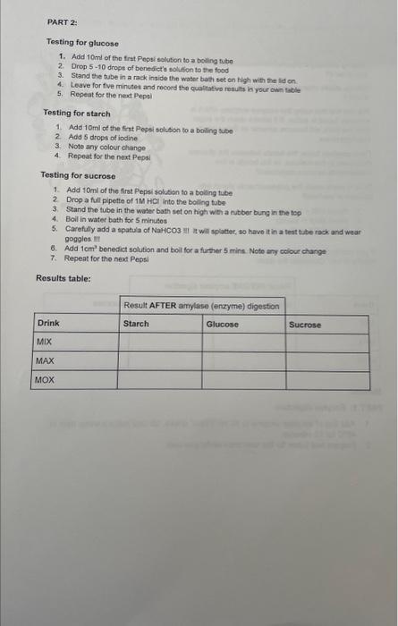 Solved BLS: Extension Experiment - Using Enzymes to Test the | Chegg.com