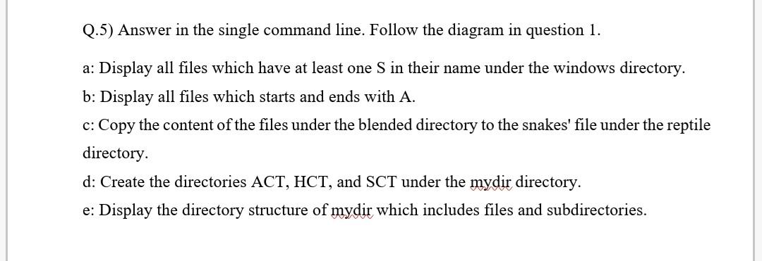 Solved Q.1) Construct the directory structure as given below | Chegg.com