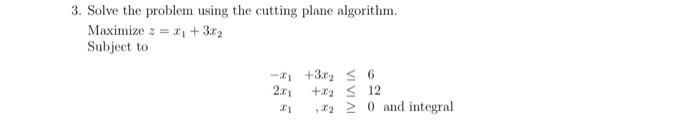 Solved 3. Solve the problem using the cutting plane | Chegg.com