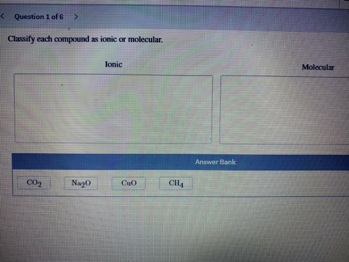 Solved Classify each compound as ionic