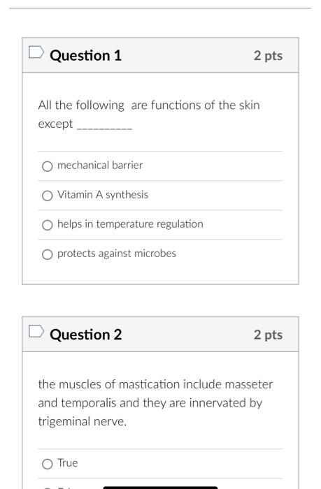 All the following are functions of the skin except
mechanical barrier
Vitamin A synthesis
helps in temperature regulation
pro