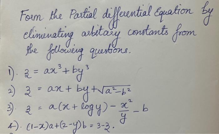 Solved Form The Partial Differential Equation By Eliminating | Chegg.com