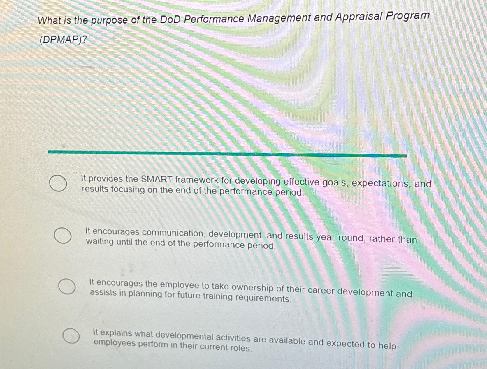 Solved what is the purpose of the dod performance management chegg
