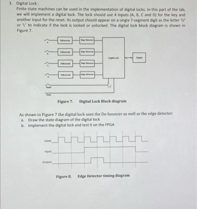 Solved 3. Digital Lock: Finite state machines can be used in | Chegg.com