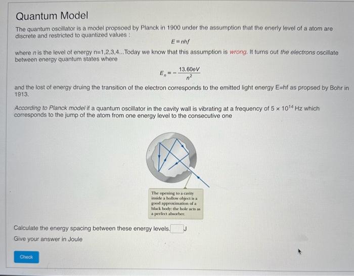 Solved The quantum oscillator is a model propsoed by Planck | Chegg.com