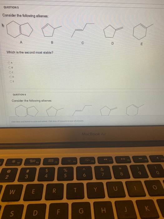 Solved QUESTIONS Consider The Following Alkenes: Which Is | Chegg.com