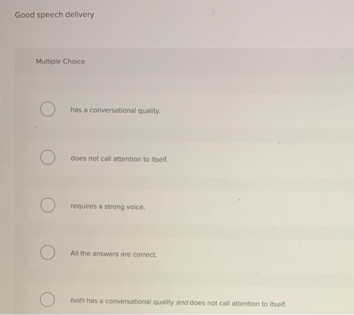 good speech delivery quizlet