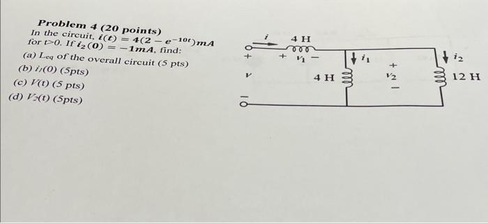Solved Problem 4 (20 points) In the circuit, | Chegg.com