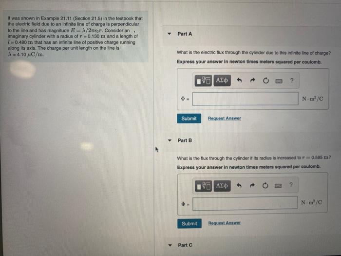 Solved V Part A It was shown in Example 21.11 (Section 21.5) | Chegg.com