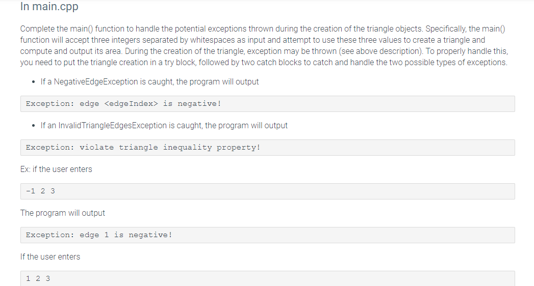 In main.cpp Complete the main() function to handle | Chegg.com