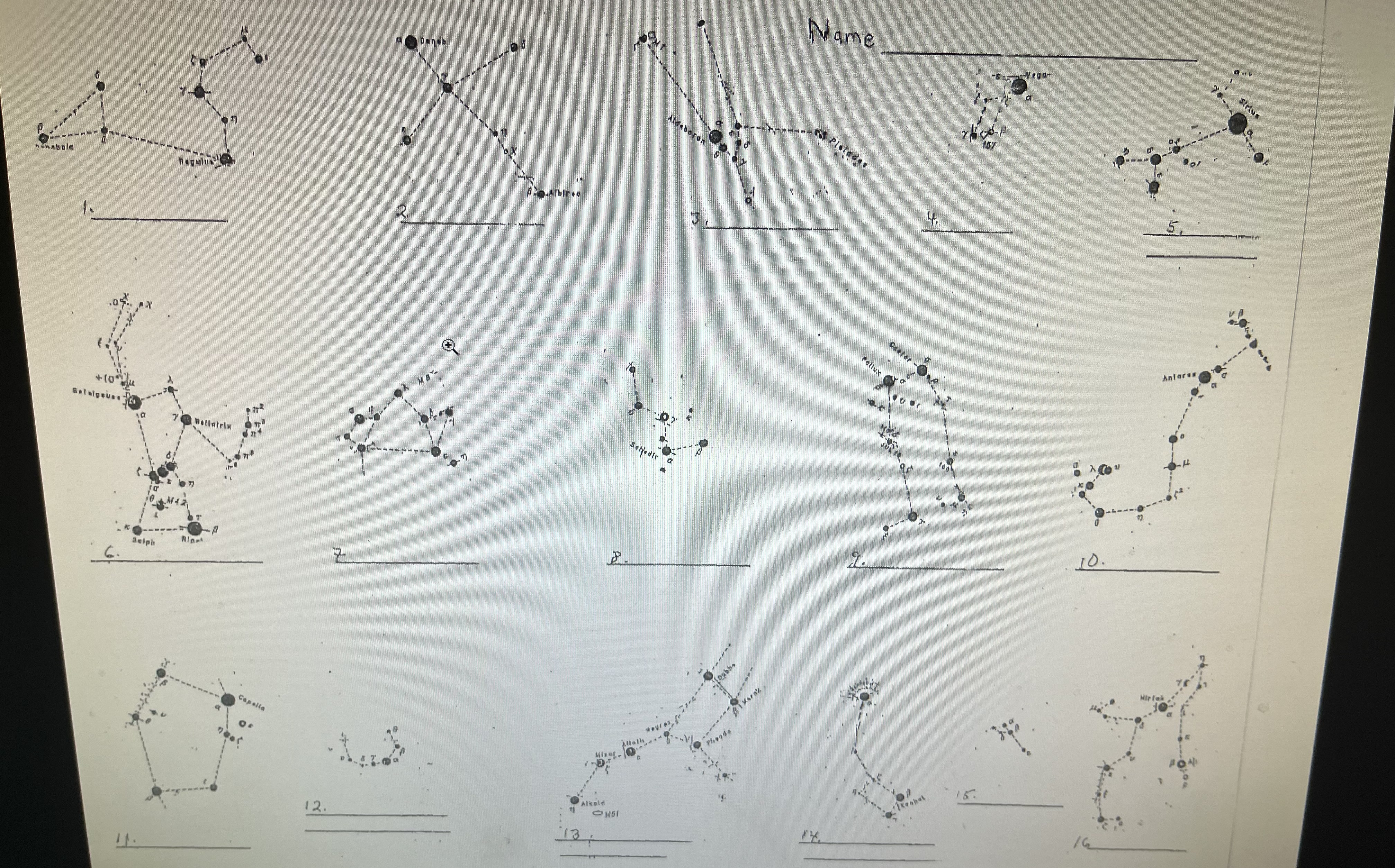 Solved Please help me label the following constellations. | Chegg.com