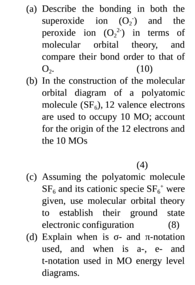 Solved And 02 A Describe The Bonding In Both The Super Chegg Com