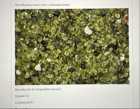 Solved The following sand is from a Hawailan beach.Describe | Chegg.com
