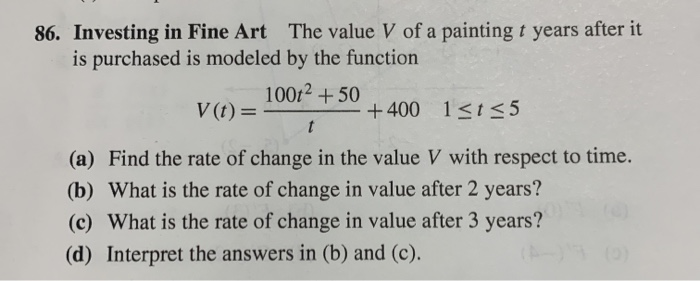 Solved 86 Investing In Fine Art The Value V Of A Paintin Chegg Com