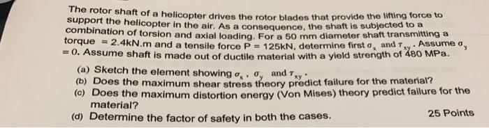Solved The rotor shaft of a helicopter drives the rotor | Chegg.com