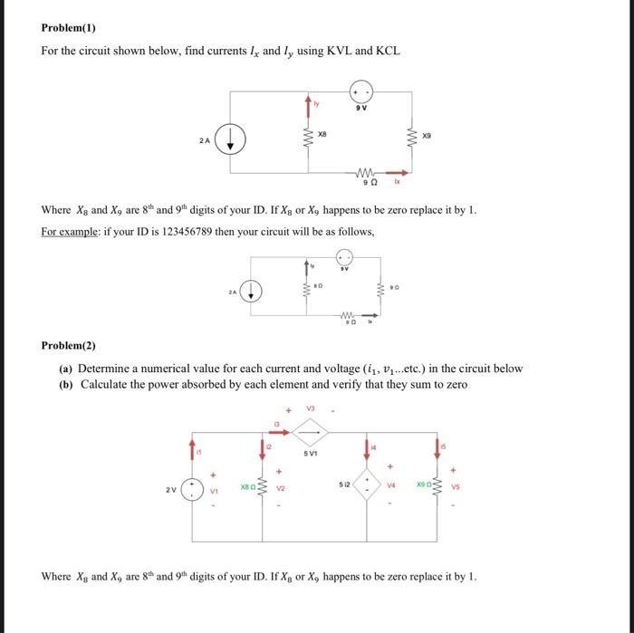 Solved For the circuit shown below, find currents Ix and ly | Chegg.com