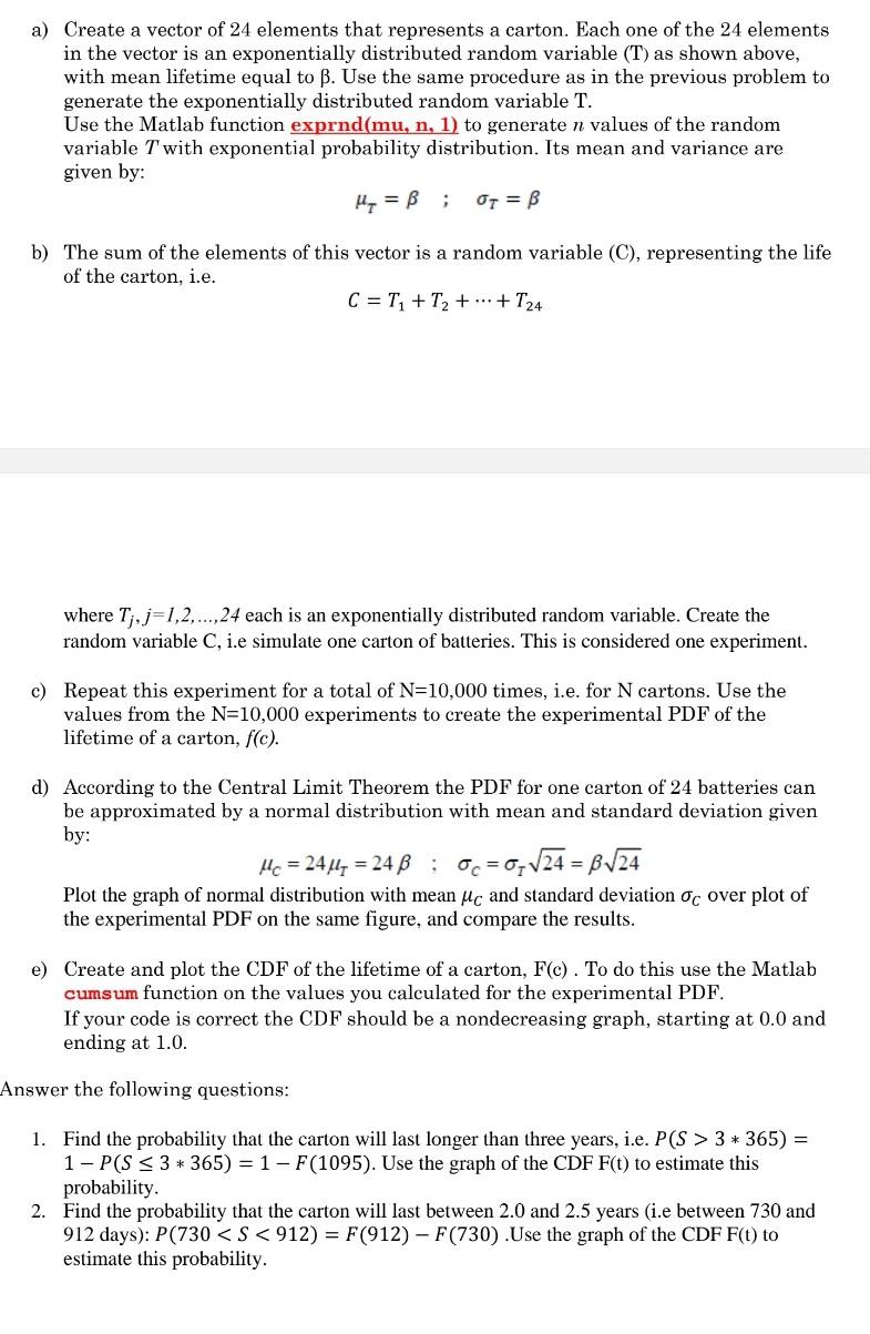 Solved Question 3) Distribution of the sum of exponential | Chegg.com