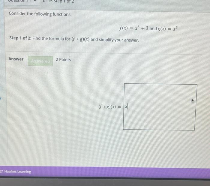 Solved Step 1 of 2 Consider the following functions, f(x) = | Chegg.com