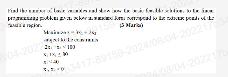 Solved Find the number of basic variables and show how the | Chegg.com