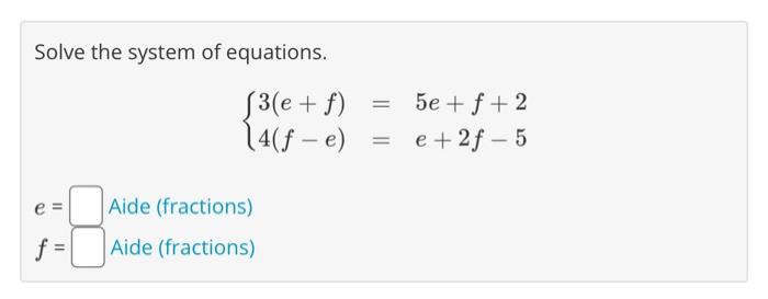 Solved Solve The System Of Equations. | Chegg.com