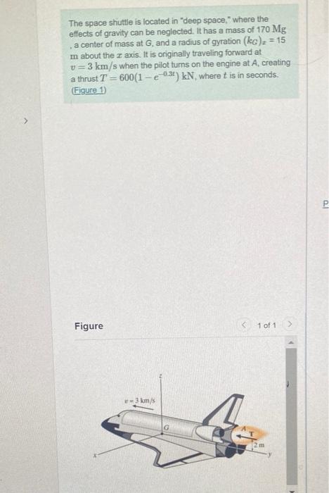 Solved The space shuttle is located in "deep space," where | Chegg.com