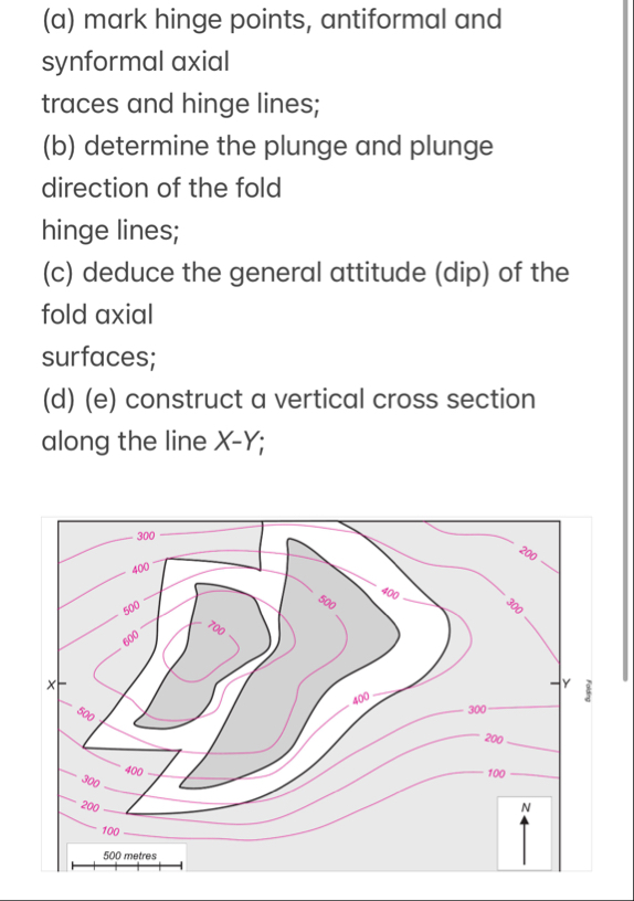On each map:(a) ﻿mark hinge points, antiformal and | Chegg.com