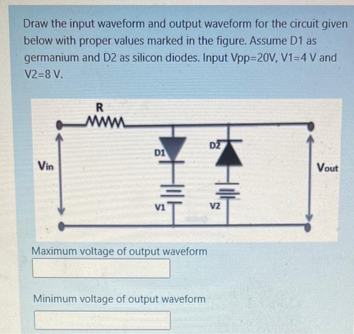 Solved Draw the input waveform and output waveform for the | Chegg.com