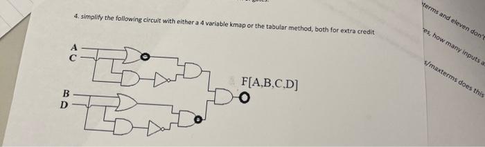 Solved 4. simplify the following circuit with either a 4 | Chegg.com