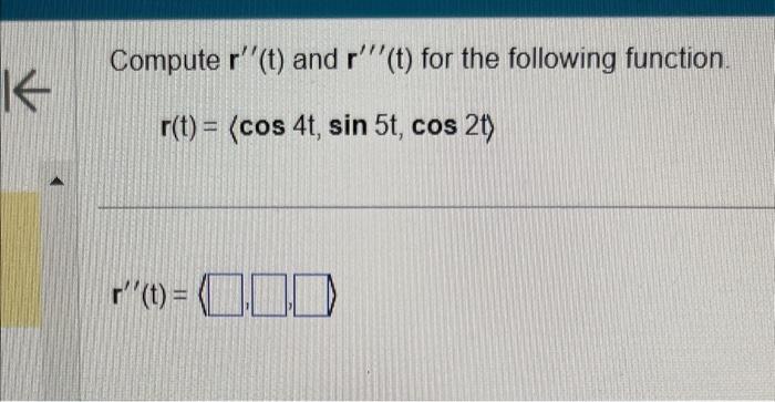 Solved Compute r′′(t) and r′′′(t) for the following | Chegg.com