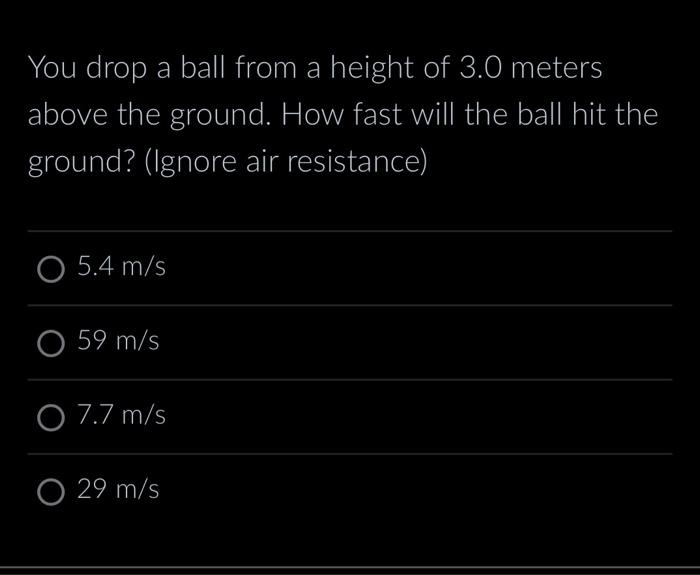 Solved You drop a ball from a height of 3.0 meters above the | Chegg.com