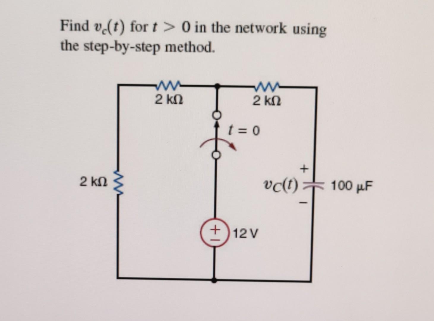 Solved Find v.(t) for t > 0 in the network using the | Chegg.com