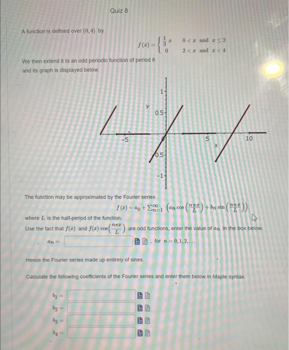Solved A function is defined over (0,4) by f(x)={31x00 | Chegg.com