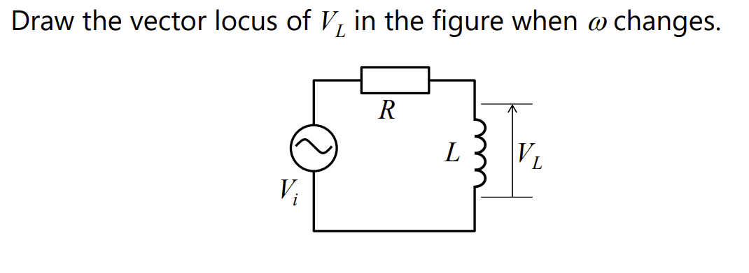 [Solved]: Draw the vector locus of V_(L) in the figure when