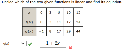 Solved Decide Which Of The Two Given Functions Is Linear And Chegg Com