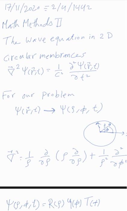 Solved Math method IITitle: The wave equation in 2D “The | Chegg.com