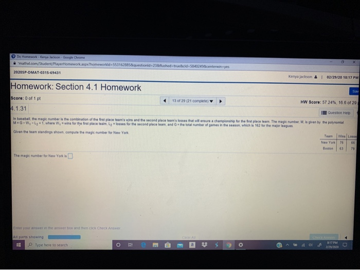 Solved Homework: Section 4.1 Homework 18 of 29 (21 complete) | Chegg.com