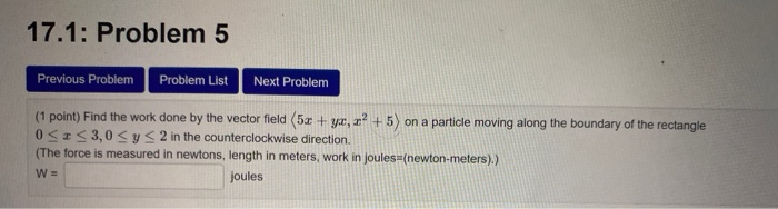Solved 17.1: Problem 5 Previous Problem Problem List Next | Chegg.com