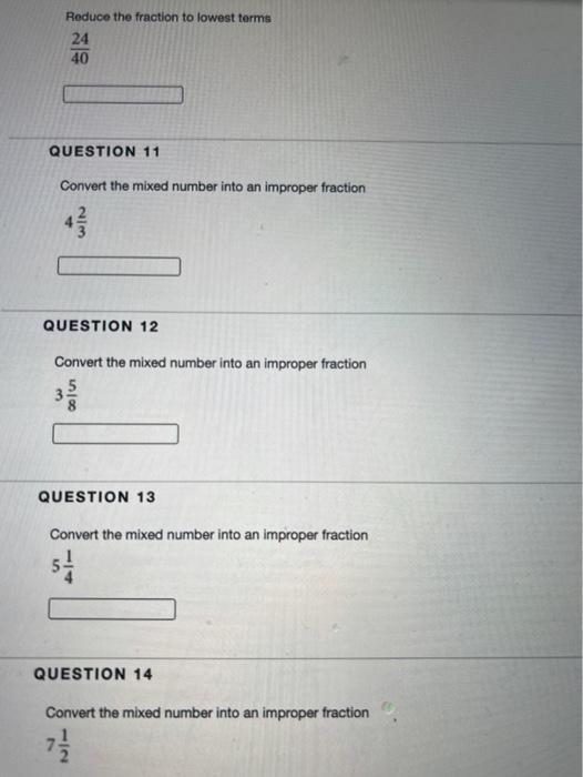 how to convert mixed number to improper fraction in lowest terms