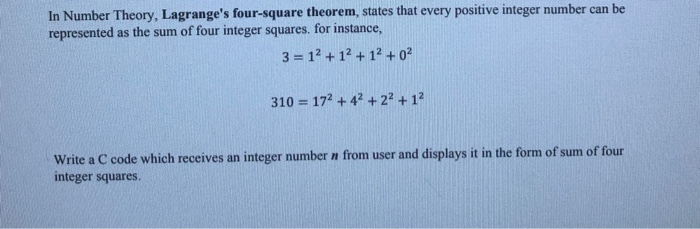 Lagrange's four-square theorem 