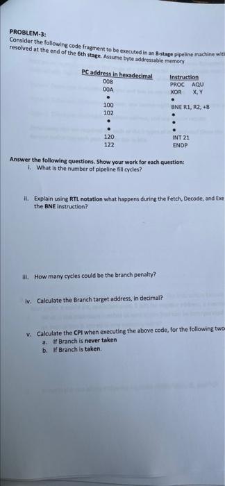 Solved PROBLEM-3: Consider the following code fragment to be | Chegg.com