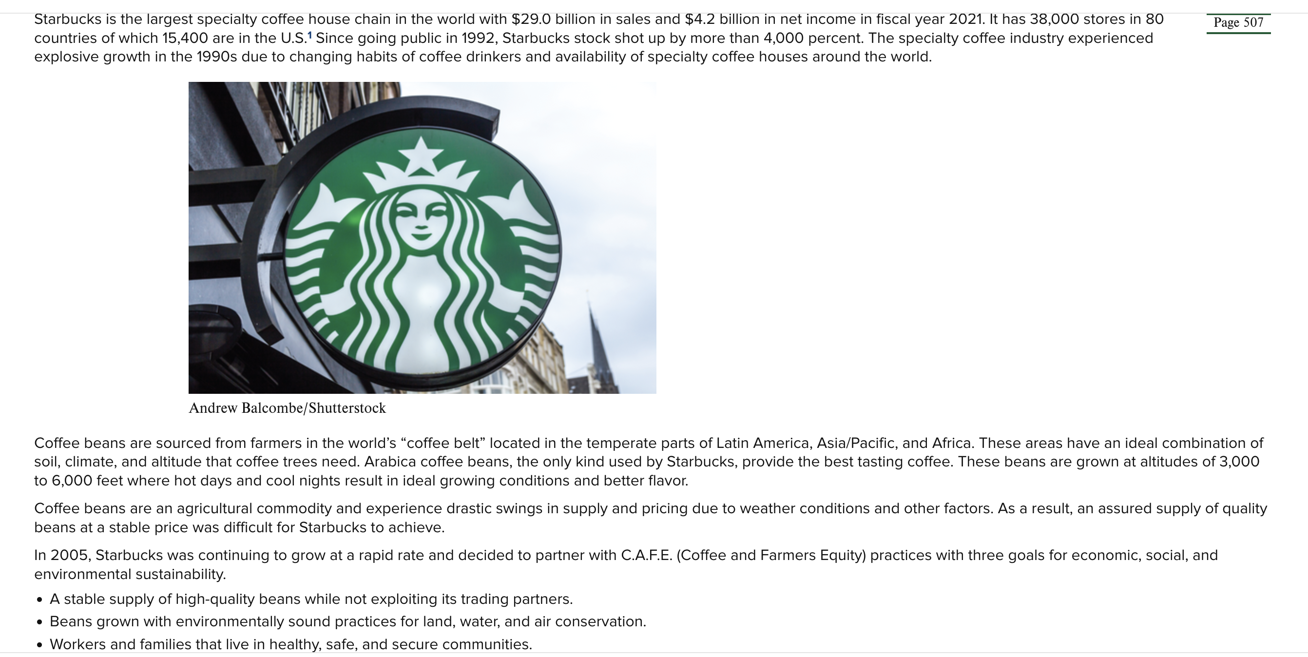 Solved Read the Starbucks case study then answer: [Q1] (0.25 | Chegg.com
