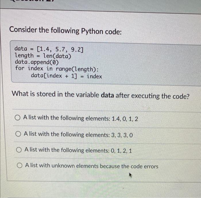 Solved Question 24 What will be displayed when I run the | Chegg.com
