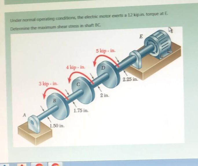 Solved Under normal operating conditions, the electric motor | Chegg.com