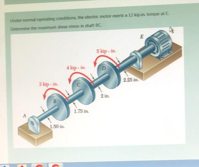 Solved Under Normal Operating Conditions, The Electric Motor | Chegg.com