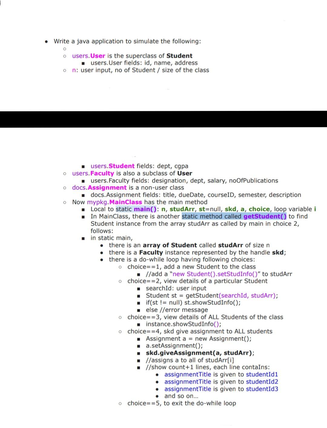 Solved Write a java application to simulate the following: O | Chegg.com