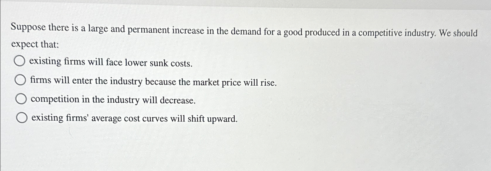 Solved Suppose there is a large and permanent increase in | Chegg.com