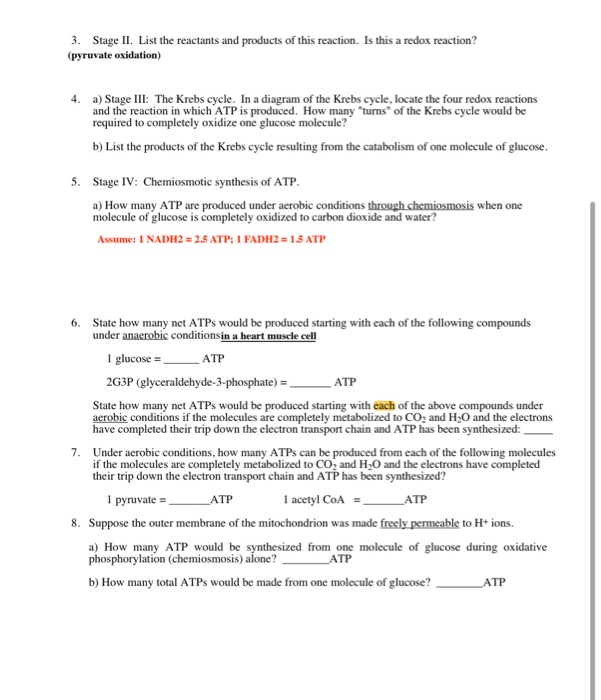 Solved 1. During the catabolism of glucose there are a | Chegg.com ...