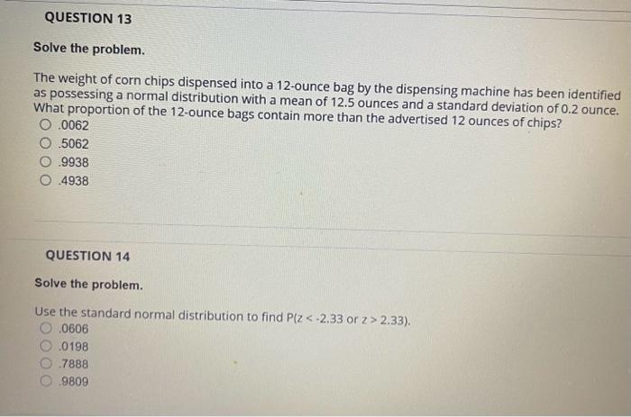 Solved Solve The Problem. Suppose A Random Variable X Is | Chegg.com